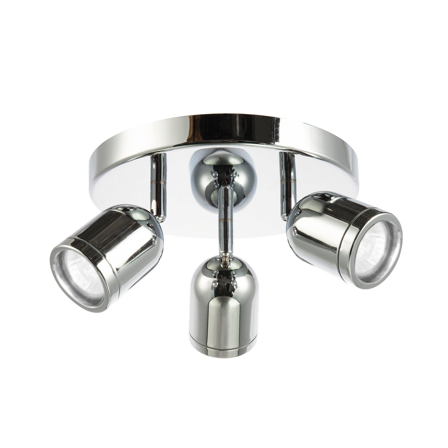 Modern Triple Metal Spot IP44 Bathroom Chrome Ceiling with Adjustable Heads Image 4