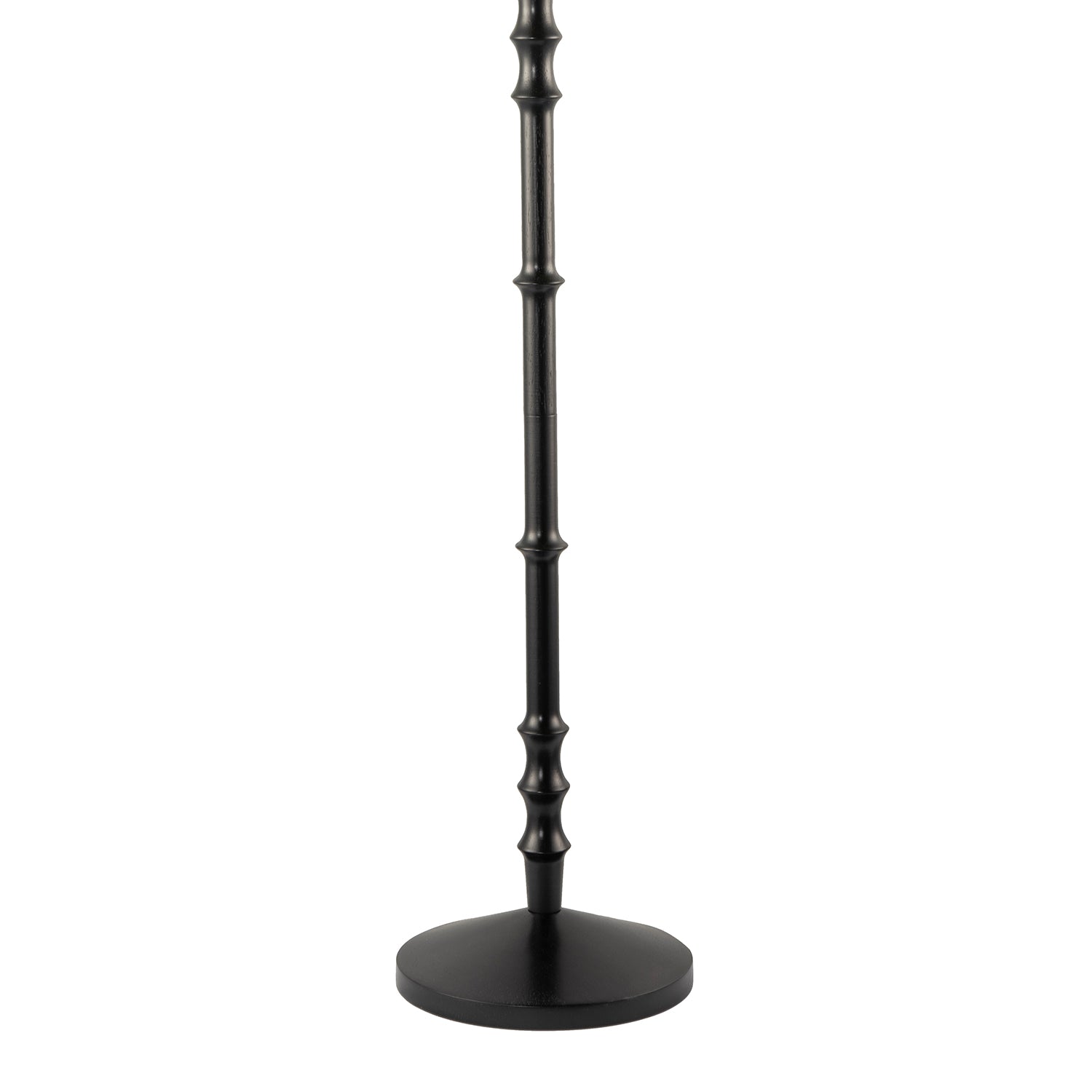 Classic Black Wood Floor Lamp Base with Sleek Reeded Stem Pole Design Image 8