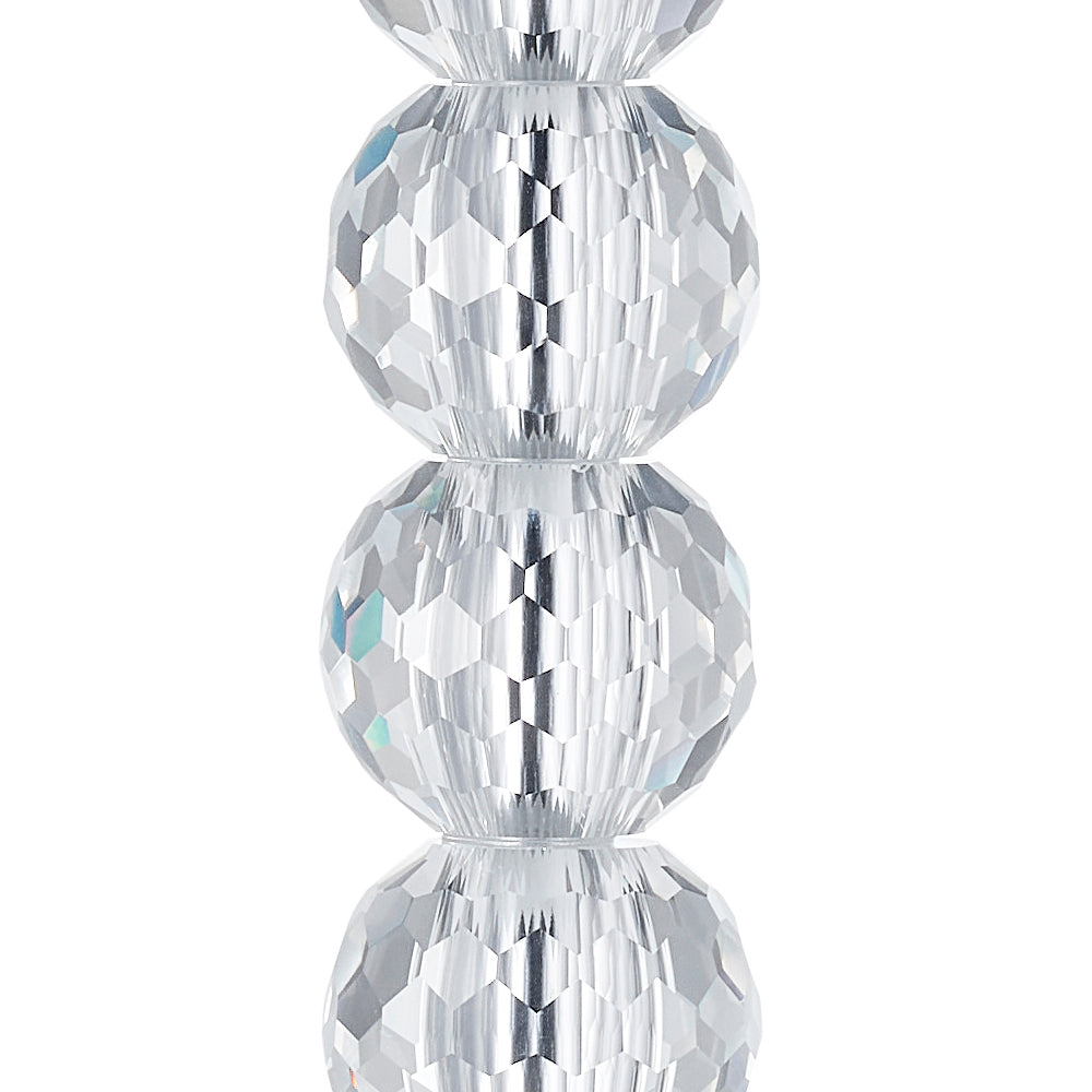 Contemporary Clear K9 Crystal Glass Table Lamp Base with Faceted Spheres Image 3