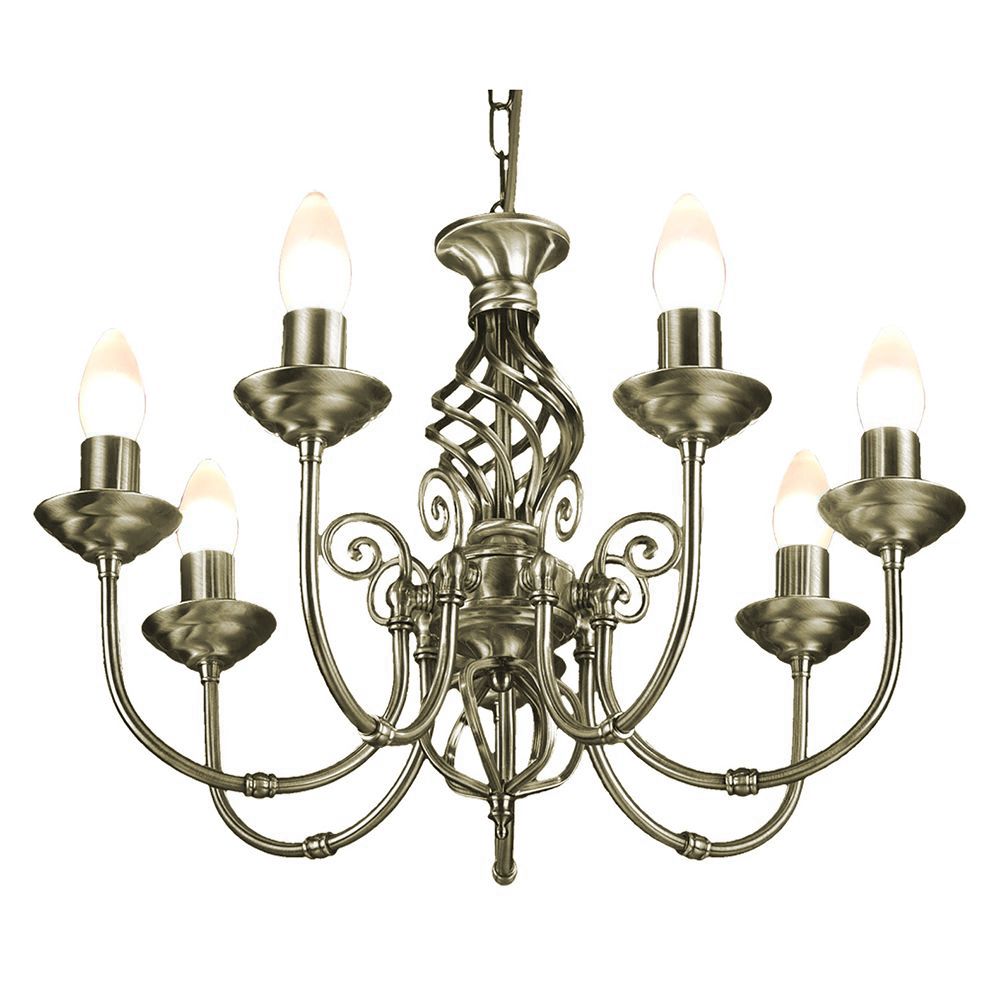 Traditional Classic Knot Twist 3 Light Antique Brass Ceiling Light Fitting Lighting