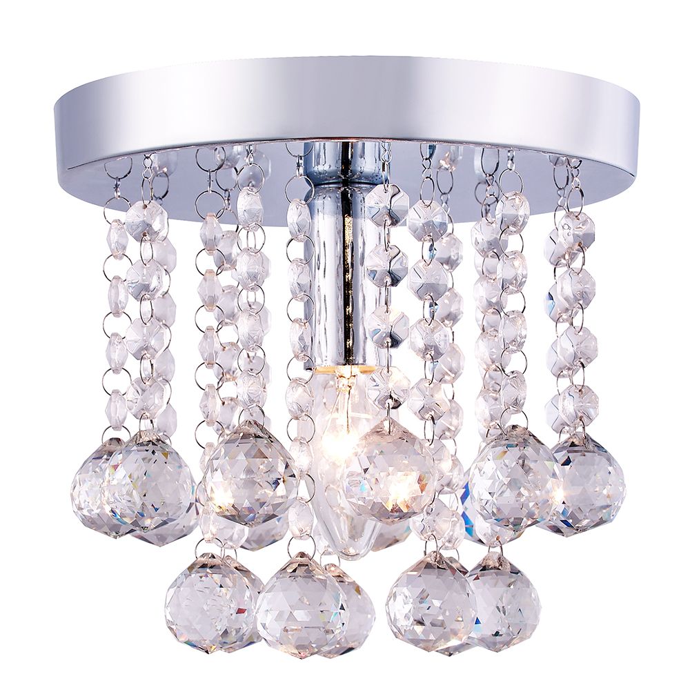 Chandelier Style 1 Light Small Flush Mount Crystal Glass Ceiling