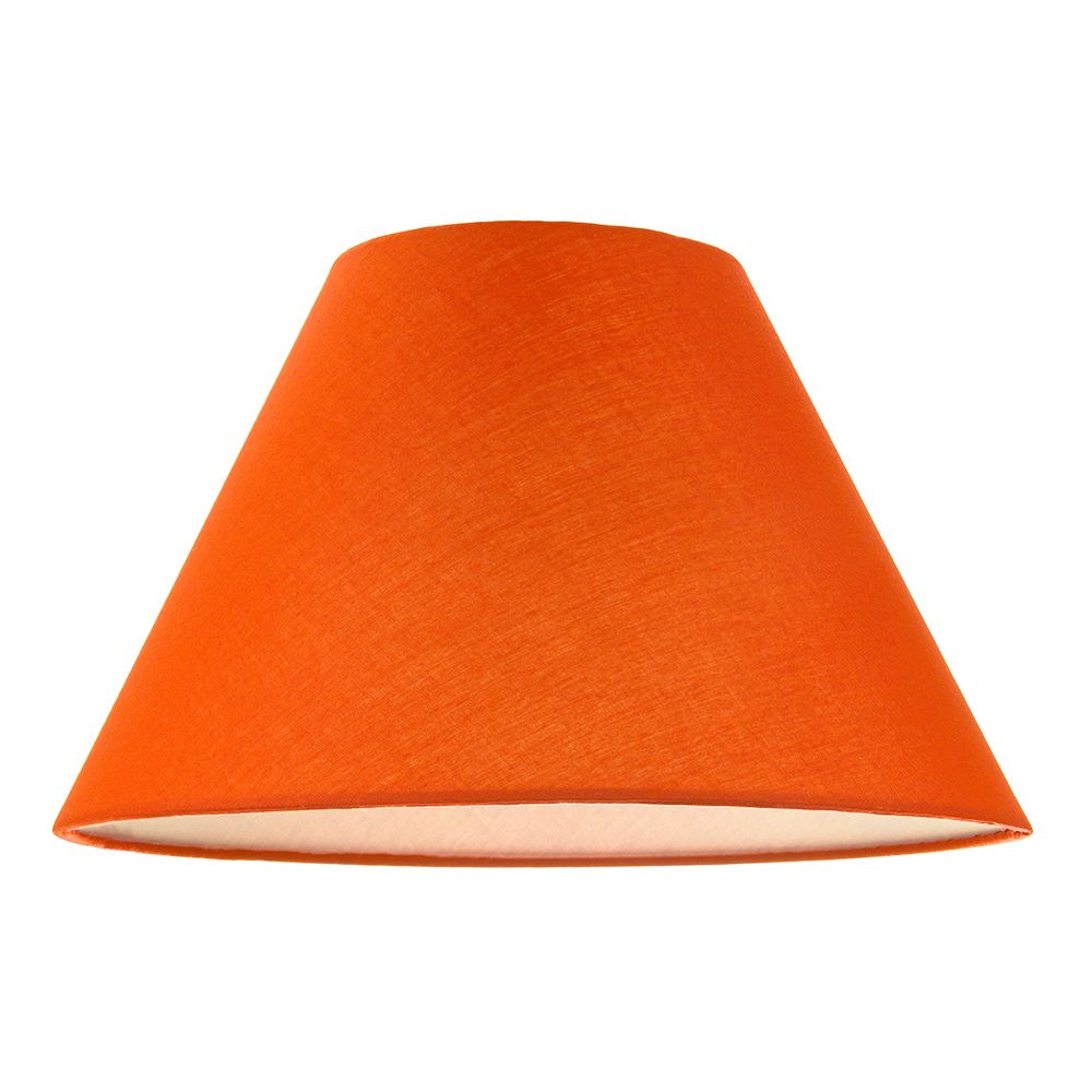 Image of 12" Vibrant Oange Cotton Coolie Lampshade Suitable for Table Lamp or Pendant by Happy Homewares