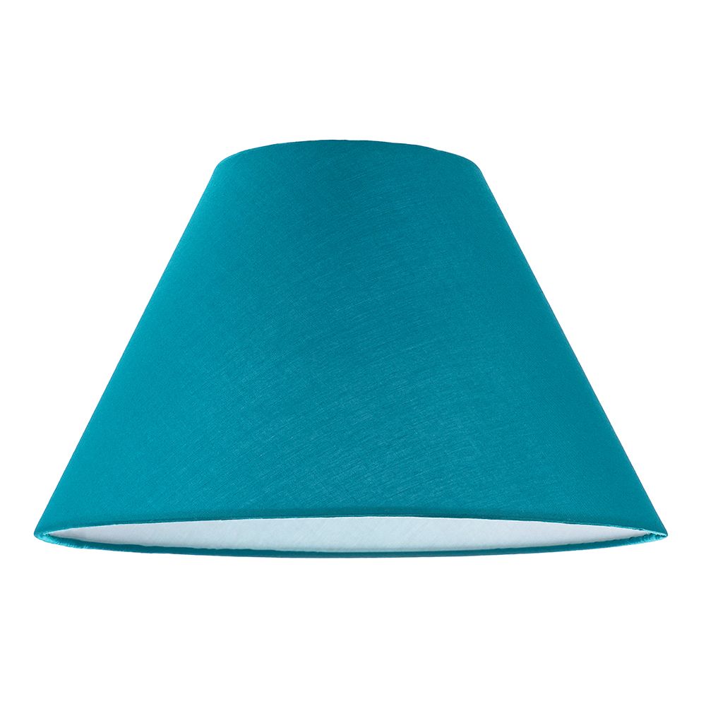 Image of 12" Vibrant Teal Cotton Coolie Lampshade Suitable for Table Lamp or Pendant by Happy Homewares