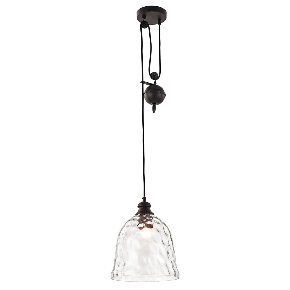 Details About Industrial Rise Fall Pendant Ceiling Light In Dark Oil Bronze With Clear Gl