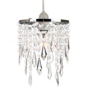 Modern Waterfall Design Pendant Shade with Clear Acrylic Droplets and Beads