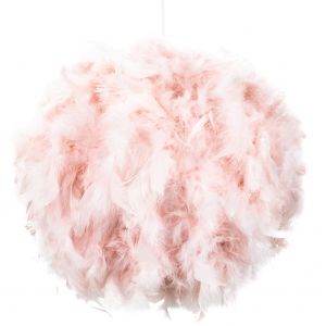 Contemporary and Unique Large Pink Real Feather Decorated Pendant Light Shade