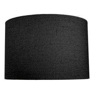 Contemporary and Sleek Black Textured Linen Fabric Drum Lamp Shade 60w Maximum