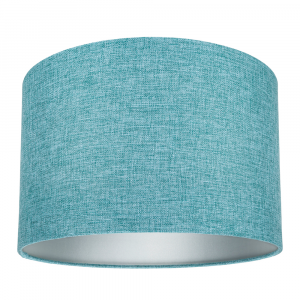 Contemporary and Sleek 12 Inch Teal Linen Fabric Drum Lamp Shade 60w Maximum