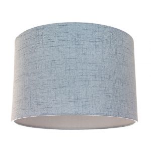 Contemporary and Sleek Blue Textured Linen Fabric Drum Lamp Shade 60w Maximum