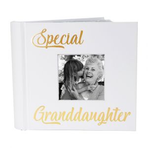 Modern Special Granddaughter Photo Album with Gold Text - Holds 80 4x6 Pictures