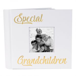 Modern Special Grandchildren Photo Album with Gold Text - Holds 80 4x6 Pictures