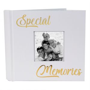 Modern Special Memories Photo Album with Gold Foil Text - Holds 80 4x6 Pictures