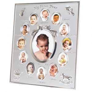 Beautiful My First Year Matt and Nickel Plated Multi Decorative Picture Frame