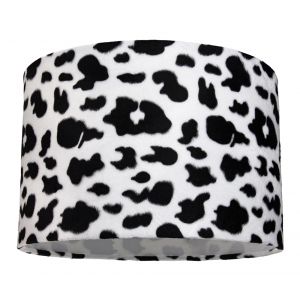 Unique Black and White Soft Brushable Velvet Cow Print Table/Pendant Lamp Shade