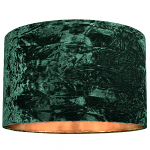 Modern Green Crushed Velvet 20" Floor/Pendant Lampshade with Shiny Copper Inner