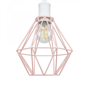 Industrial Basket Cage Designed Matt Pink Metal Ceiling Pendant Light Shade