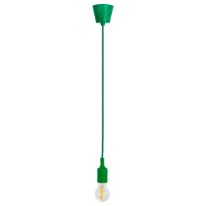 Vintage Designer Green Silicone Pendant Light Fitting with Braided Fabric Cable