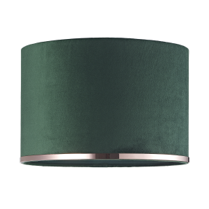 Contemporary Emerald Forest Green Soft Velvet 12" Lamp Shade with Copper Ring