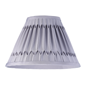 Luxurious Faux Silk Fabric Grey Double Pinch Lamp Shade with Tapered Edges