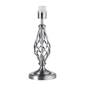 Traditional Brushed Satin Nickel Table Lamp Base with Twist Metal Stem Design