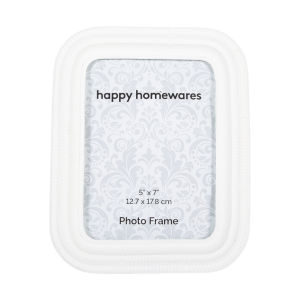 Traditional and Sleek White Resin 5x7 Picture Frame with Curved Corners