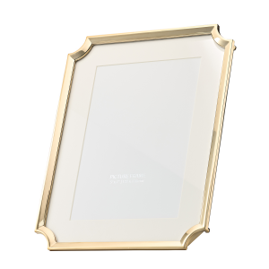 Contemporary Polished Gold Plated 5x7 Picture Frame with Scallop Shaped Corners