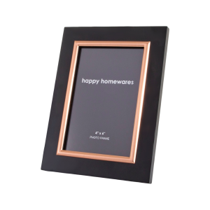 Traditional Mat Black MDF Rectangular 4x6 Picture Frame with Brushed Copper Trim