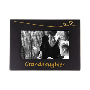 Cute and Modern Granddaughter 4" x 6" Black Picture Frame with Gold Foil Decor