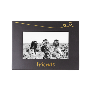 Cute and Modern Friends 4" x 6" Black Photo Frame with Catchy Gold Foil Decor
