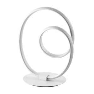 Sleek Contemporary Low Energy LED Table Lamp with Spiral Coil Arm in Matt White
