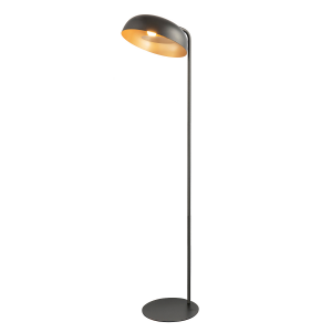 Modern Floor Lamp with Golden Inner Shade and Diffuser Reflecting Light Inwards