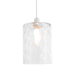 Modern Rectangular Hammered Design Clear Glass Pendant Lamp Shade - 20cm x 14cm