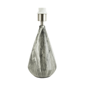 Marble Effect Ceramic Table Lamp Base with Grey Gloss Glazing and Chrome Trim