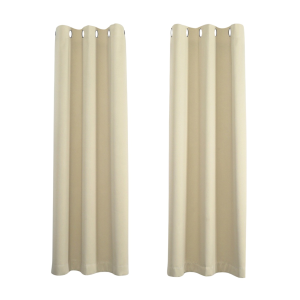 Cream Eyelet Curtains - Thermal Blackout Curtains  - 46 x 54 Inch Drop - 2 Panel