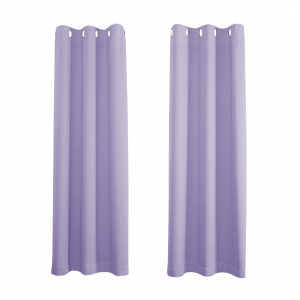 Lilac Eyelet Curtains - Thermal Blackout Curtains  - 46 x 72 Inch Drop - 2 Panel