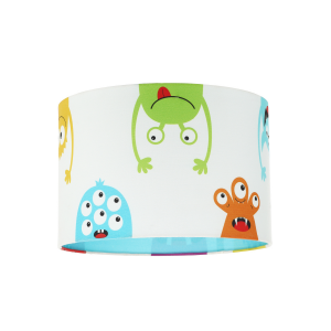 Funny Monsters Kid's Lamp Shade with Sky Blue Inner and Multi Colour Monsters
