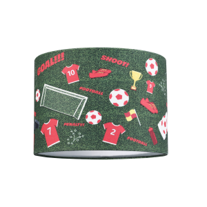 Red and White Themed Football Cotton Fabric Lamp Shade with Grass Background