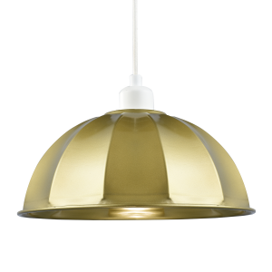 Modern Satin Gold Pendant Lighting Shade with Domed Shape and Outer Trim Lip