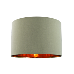 Contemporary Olive Cotton 10" Table/Pendant Lampshade with Shiny Copper Inner