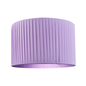 Contemporary Designer Double Pleated Lilac Cotton Fabric 12" Drum Lamp Shade