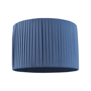 Modern Chic Designer Double Pleated Navy Blue Cotton Fabric 10" Drum Lampshade