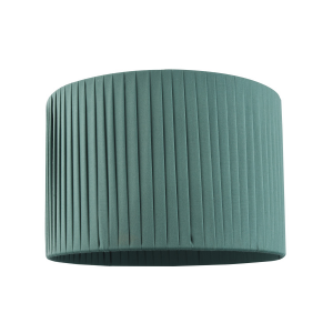 Modern Chic Designer Double Pleated Green Cotton Fabric 10" Drum Lampshade