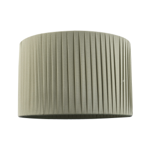 Modern Chic Designer Double Pleated Olive Cotton Fabric 10" Drum Lampshade