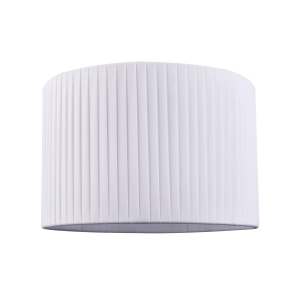 Modern Chic Designer Double Pleated White Cotton Fabric 10" Drum Lampshade