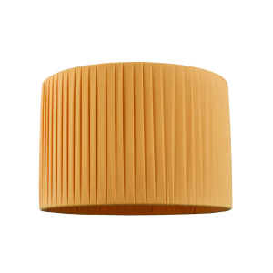 Modern Chic Designer Double Pleated Ochre Cotton Fabric 10" Drum Lampshade