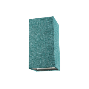 Modern and Stylish Textured Teal Linen Fabric Tall Rectangular 25cm Lampshade