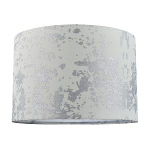 Modern Cream Cotton Fabric Lampshade with Silver Foil Decor for Table or Ceiling