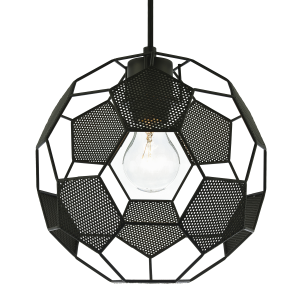 Modern Matte Black Football Soccer Pendant Lamp Shade with Laser Cut Holes