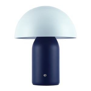 Modern Rechargeable Mushroom Table Lamp in Midnight and Nova Blue - Touch Dimmer