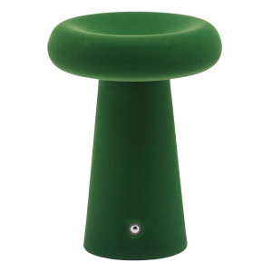 Designer Soft Green Felt Rechargeable Lamp with Donut Shade 3-Way Touch Dimmable